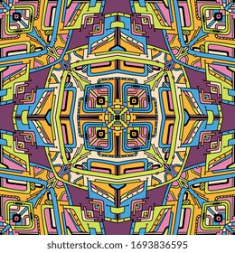 Seamless pattern tile with mandalas. Vintage decorative elements. Hand drawn background. Islam, Arabic, Indian, ottoman motifs. Perfect for printing on fabric or paper.
