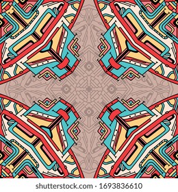 Seamless pattern tile with mandalas. Vintage decorative elements. Hand drawn background. Islam, Arabic, Indian, ottoman motifs. Perfect for printing on fabric or paper.
