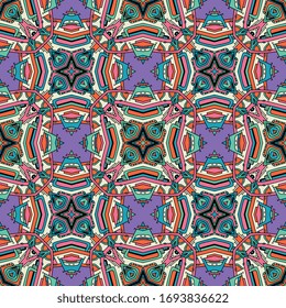 Seamless pattern tile with mandalas. Vintage decorative elements. Hand drawn background. Islam, Arabic, Indian, ottoman motifs. Perfect for printing on fabric or paper.
