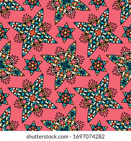 Baldosa de teja sin inconvenientes con mandalas. Elementos decorativos de época. Antecedentes dibujados a mano. Motivos islámicos, árabes, indios y otomanos. Perfecto para imprimir en tela o papel.