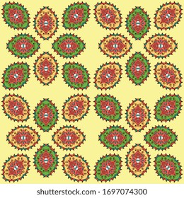 Seamless pattern tile with mandalas. Vintage decorative elements. Hand drawn background. Islam, Arabic, Indian, ottoman motifs. Perfect for printing on fabric or paper.