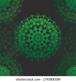 Seamless pattern tile with mandalas. Vintage decorative elements. Hand drawn background.