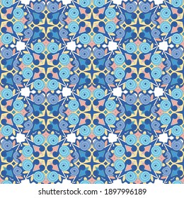 Baldosas de patrón sin foco con mandalas. Elementos decorativos de época. Antecedentes dibujados a mano. Motivos islámicos, árabes, indios, otomanos. Perfecto para imprimir en tela o papel