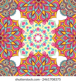 Azulejo sin costura con mandalas. Elementos decorativos de Antiguas. Fondo dibujado a mano. Islam, árabe, indio, motivos otomanos. Perfecto para imprimir en tela o papel.