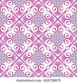 Seamless pattern tile with mandalas. Vintage decorative elements. Hand drawn background. Islam, Arabic, Indian, ottoman motifs. Perfect for printing on fabric or paper.