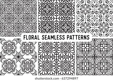 Seamless pattern tile with mandalas. Vintage decorative elements. Hand drawn background. Islam, Arabic, Indian, ottoman motifs. Perfect for printing on fabric or paper.