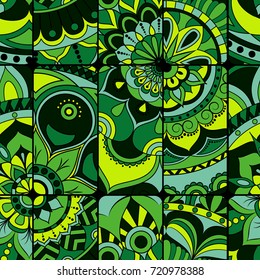 Seamless pattern tile with mandalas. Vintage decorative elements. Hand drawn background. Islam, Arabic, Indian, ottoman motifs. Perfect for printing on fabric or paper.