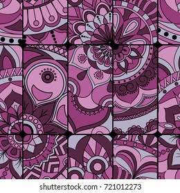 Seamless pattern tile with mandalas. Vintage decorative elements. Hand drawn background. Islam, Arabic, Indian, ottoman motifs. Perfect for printing on fabric or paper.