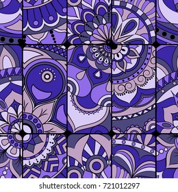 Seamless pattern tile with mandalas. Vintage decorative elements. Hand drawn background. Islam, Arabic, Indian, ottoman motifs. Perfect for printing on fabric or paper.