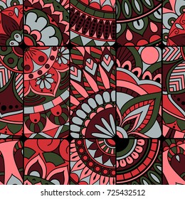 Seamless pattern tile with mandalas. Vintage decorative elements. Hand drawn background. Islam, Arabic, Indian, ottoman motifs. Perfect for printing on fabric or paper.