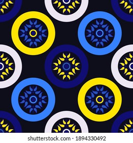 Patrón sin brillo con azulejos. Ornamento oriental. Para la decoración de cocinas, baños y otras habitaciones. Ilustración vectorial para diseño web o impresión.