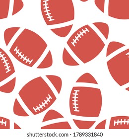 Seamless pattern tile with rugby ball shapes. Football.