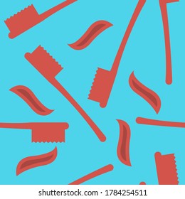 Seamless pattern tile with toothbrush shapes.