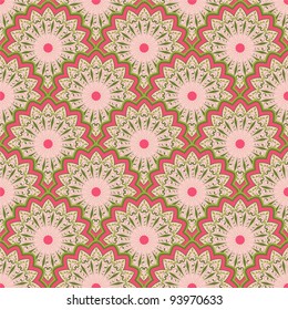 Seamless Pattern Tiled With Abstract Flowers