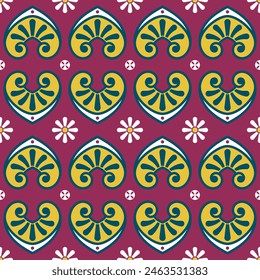 Seamless pattern of tiles in art nouveau style