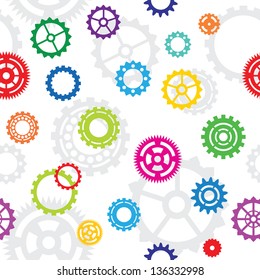 seamless pattern, tiles: color gears