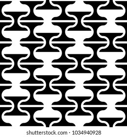 Seamless pattern with tiles ornament. Oriental ornamentation with repeated dumbbells shapes. Window tracery wallpaper. Grid motif background. Digital paper, textile print, web design. Vector art image