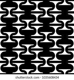 Seamless pattern with tiles ornament. Oriental ornamentation with repeated dumbbells shapes. Window tracery wallpaper. Grid motif background. Digital paper, textile print, web design. Vector art image