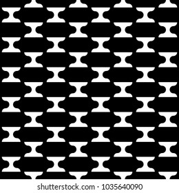 Seamless pattern with tiles ornament. Oriental ornamentation with repeated dumbbells shapes. Window tracery wallpaper. Grid motif background. Digital paper, textile print, web design. Vector art image