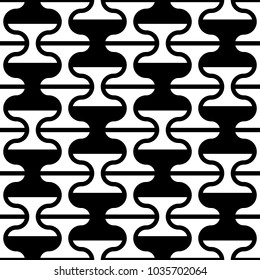 Seamless pattern with tiles ornament. Oriental ornamentation with repeated dumbbells shapes. Window tracery wallpaper. Grid motif background. Digital paper, textile print, web design. Vector art image