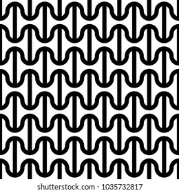 Seamless pattern with tiles ornament. Oriental ornamentation with repeated dumbbells shapes. Window tracery wallpaper. Grid motif background. Digital paper, textile print, web design. Vector art image