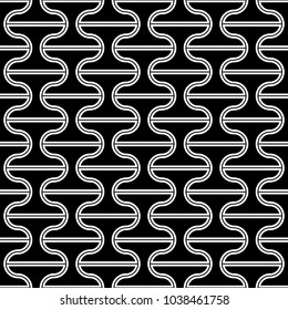 Seamless pattern with tiles ornament. Oriental ornamentation with repeated dumbbells shapes. Window tracery wallpaper. Grid motif background. Digital paper, textile print, web design. Vector art image