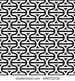 Seamless pattern with tiles ornament. Oriental ornamentation with repeated dumbbells shapes. Window tracery wallpaper. Grid motif background. Digital paper, textile print, web design. Vector art image
