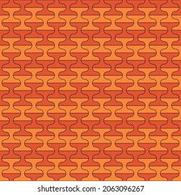 Seamless pattern. Tiles ornament. Oriental ornamentation. Repeated dumbbells shapes. Tile wallpaper. Mosaic motif. Abstract background. Ethnic digital paper. Textile print, geometric illustration.