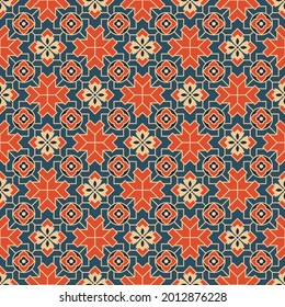 Seamless pattern with tiles. Swatch included. Classic Japanese style. 