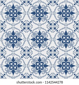 Patrón de azulejos sin inconvenientes. Elementos decorativos de época. Motivos dibujados a mano por el Islam, el árabe, el indio y el otomano. Perfecto para imprimir en tela o papel. Color gris y azul