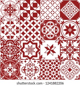 Seamless pattern of tiles. Vintage decorative design elements. Islam, Arabic, Indian, ottoman handdrawn motifs. Perfect for printing on fabric or paper. Brown and black colors