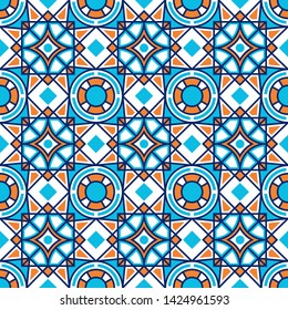 Seamless pattern of tiles. Vintage decorative design elements