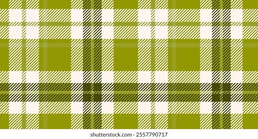 Seamless pattern timeless plaid design in green and white hues. The repetition and symmetry result in a cohesive and attractive design, perfect for textiles and backgrounds.