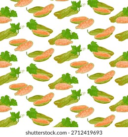 Seamless pattern Tindora. Making it suitable for culinary themes, healthy food projects, packaging, farming concepts, recipe visuals, nutrition topics, and plant-based lifestyle content.