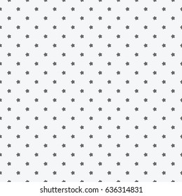 Seamless Pattern of Tiny Black Flowers on Light Grey Background