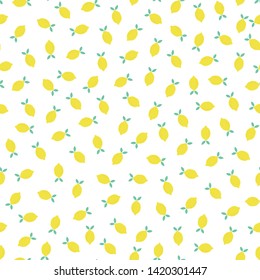 Seamless pattern with tiny lemons