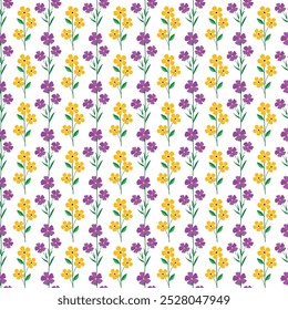 Seamless pattern with tiny spring flowers in cottage style.