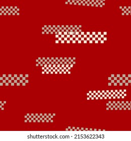 Seamless pattern with tire track on red background. Racing digital background with vector hand drawn elements. Seamless pattern for kids fabric and scrapbook paper.