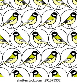 Seamless pattern with tit-mouses