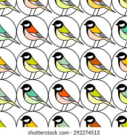 Seamless pattern with tit-mouses