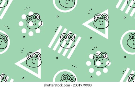 Seamless pattern with toads. Icon design. Template elements