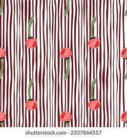 Seamless pattern with toadstool mushrooms. Magical fly agaric wallpaper. Design for printing, textile, fabric, fashion, interior, wrapping paper. Vector illustration