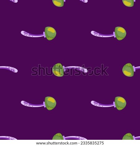 Seamless pattern with toadstool mushrooms. Magical fly agaric wallpaper. Design for printing, textile, fabric, fashion, interior, wrapping paper. Vector illustration