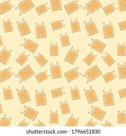
Seamless pattern toast hare shape food for kids vector illustration