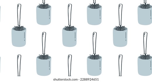 
Seamless pattern with toilet brush. Vector illustration