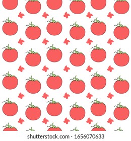 Seamless pattern tomato background illustration vector eps 10