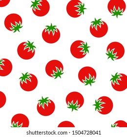 Seamless pattern with tomato. Fashion design. Food print for tablecloth, curtain or dishcloth. Vegetables sketch background – stock vector