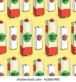 Seamless pattern with tomato juice.
