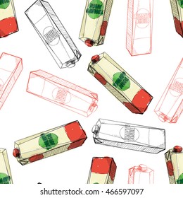 Seamless pattern with tomato juice.
