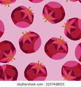 Patrón sin foco con tomate. Papel de pared de verduras orgánicas. Fondo decorativo para el diseño de tejidos, impresión textil, tejidos de cocina, envoltura, cubierta. Ilustración del vector Doodle